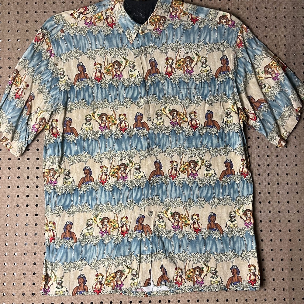 [Vintage] Campia Moda Hawaiian Shirt Hula Girls L